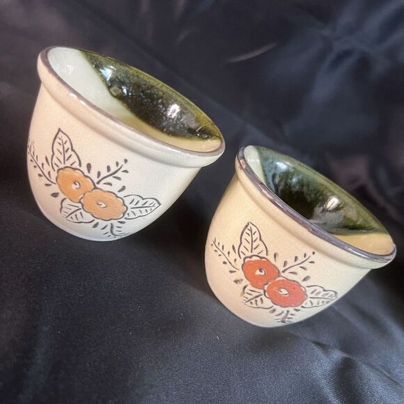 Vintage BAKERITE BAKE RITE OVEN WARE Japan Flower Stoneware Stone Ramekins 2 - Picture 8 of 12